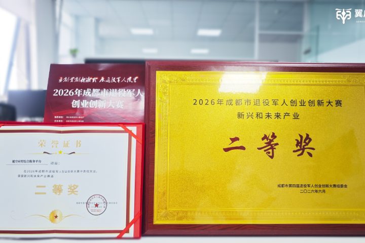 低空经济军创项目“翼启低空”摘得成都市退役军人创业创新大赛二等奖！