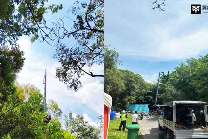 空中运力打通湖岛基建瓶颈！翼启低空无人机吊运助力简阳三岔湖湖心岛路灯工程